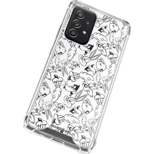 Looney Tunes Looney Squad Black and White Grid Galaxy A72 5G Clear Case